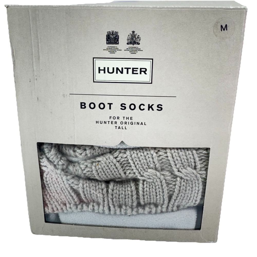 Hunter Boot Socks Greige Size Medium Grey Beige